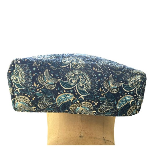 Mary Maxim Blue Paisley Cotton Shoulder Bag Quilted Tote Zippered - Picture 7 of 8